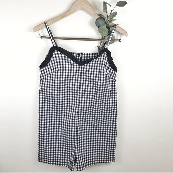 Topshop Pants - Topshop Gingham Ruffle NWT Playsuit Romper